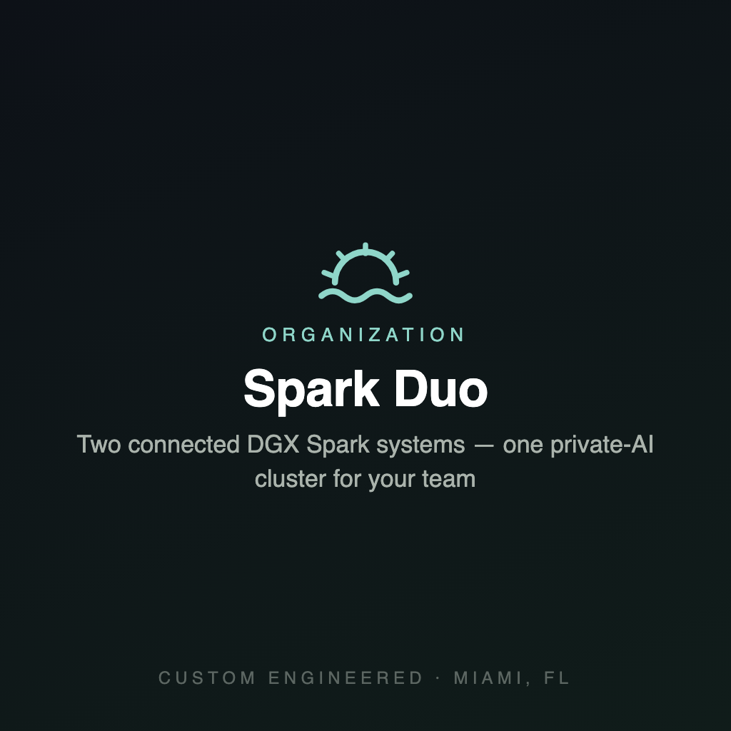 Digital Twin Pro Spark Duo — dual DGX Spark private AI system